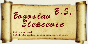 Bogoslav Slepčević vizit kartica